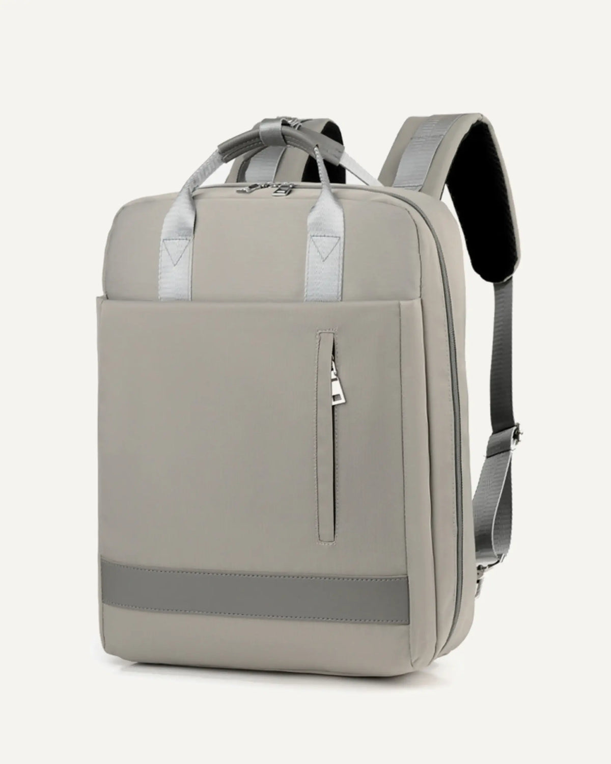 Dunkelgrauer CityChic Rucksack als Freisteller auf warmweißem Hintergrund.