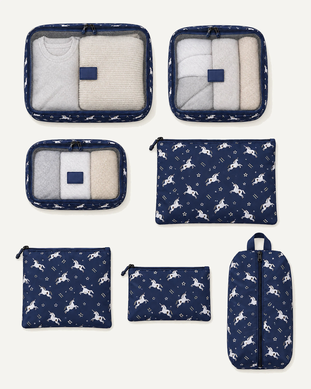 CARRYON X PackEase Reise-Organizer-Set in Einhorn.