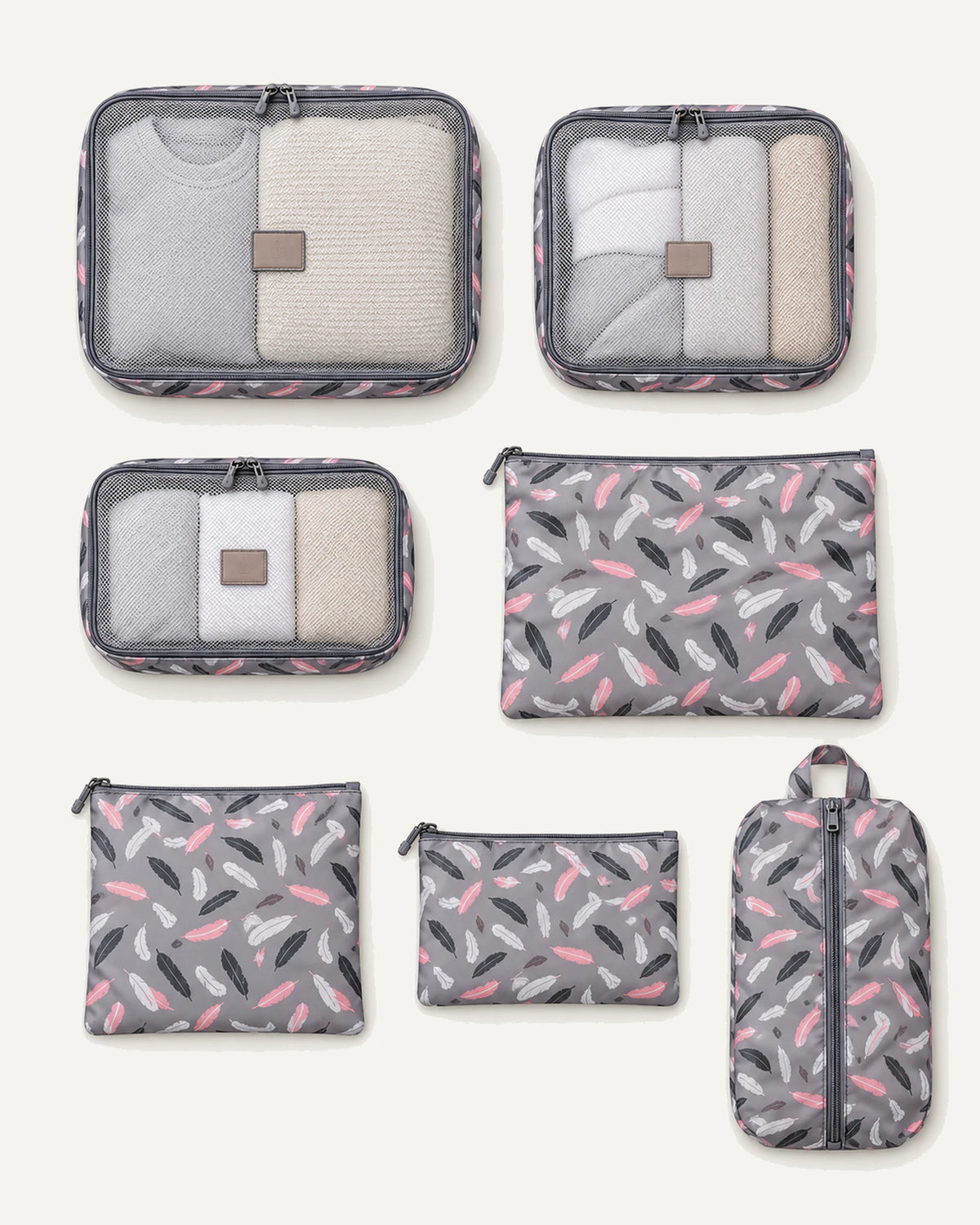 CARRYON X PackEase Reise-Organizer-Set in Feder.