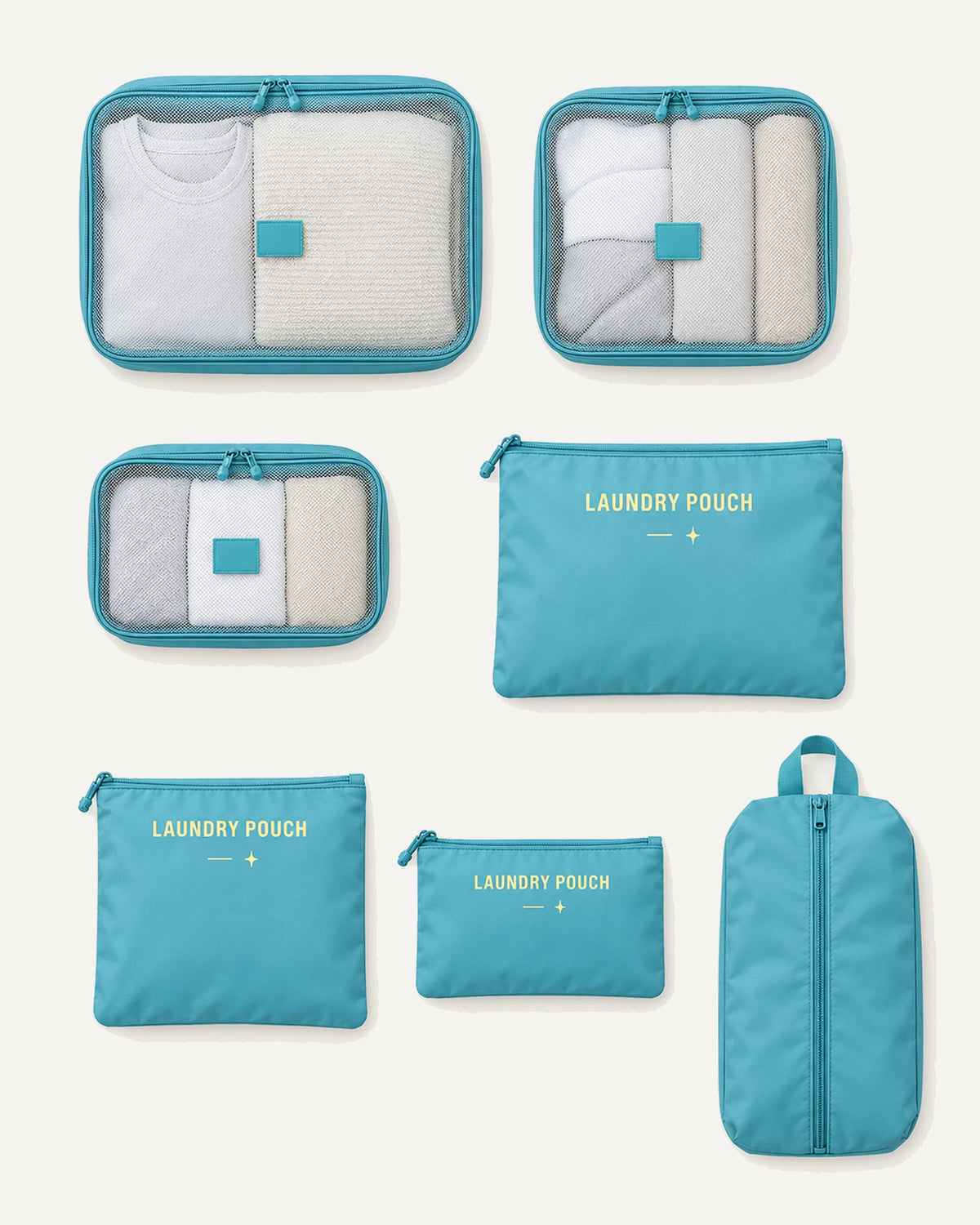CARRYON X PackEase Reise-Organizer-Set in Meerblau.