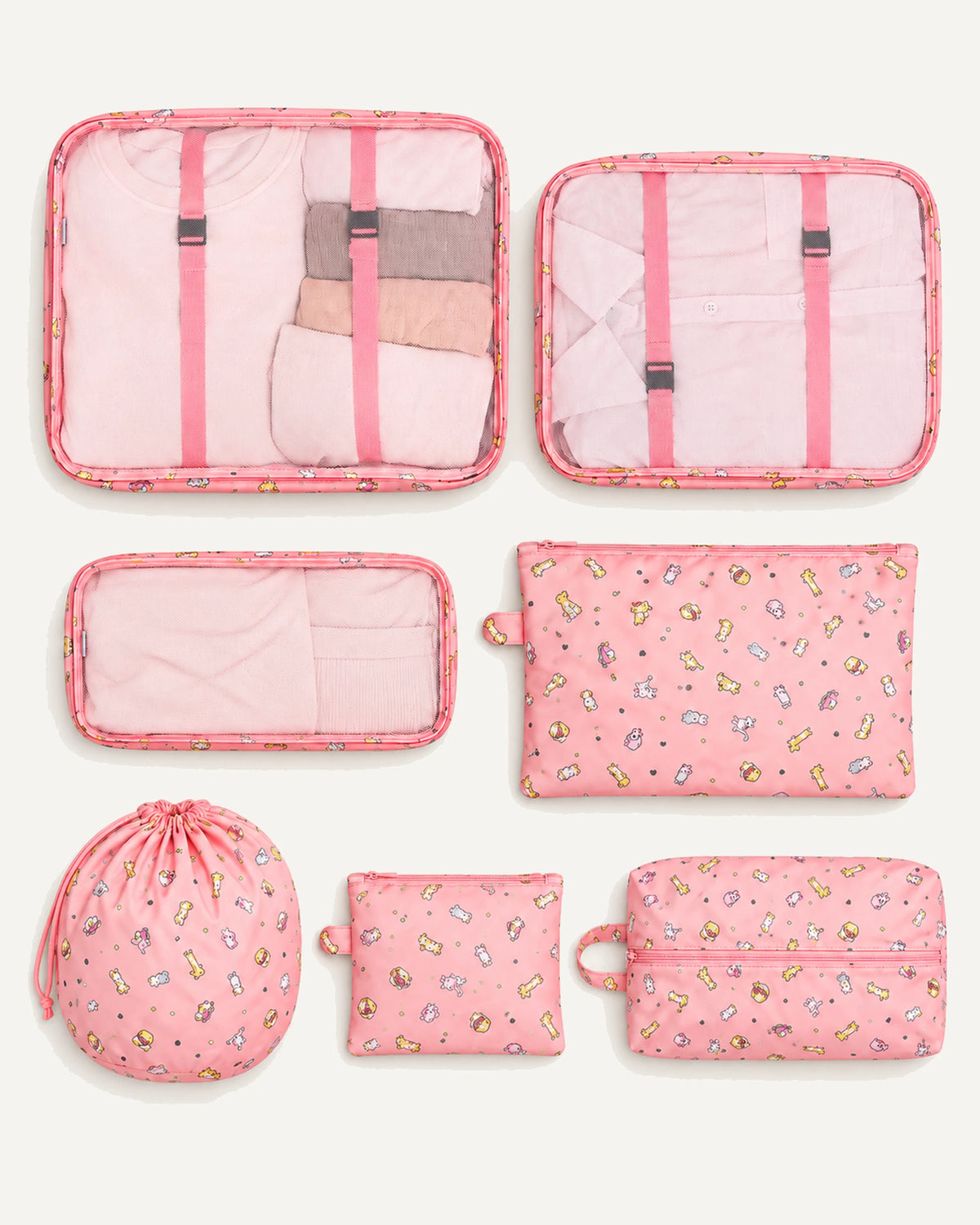 CARRYON X PackEase Reise-Organizer-Set in Pink.
