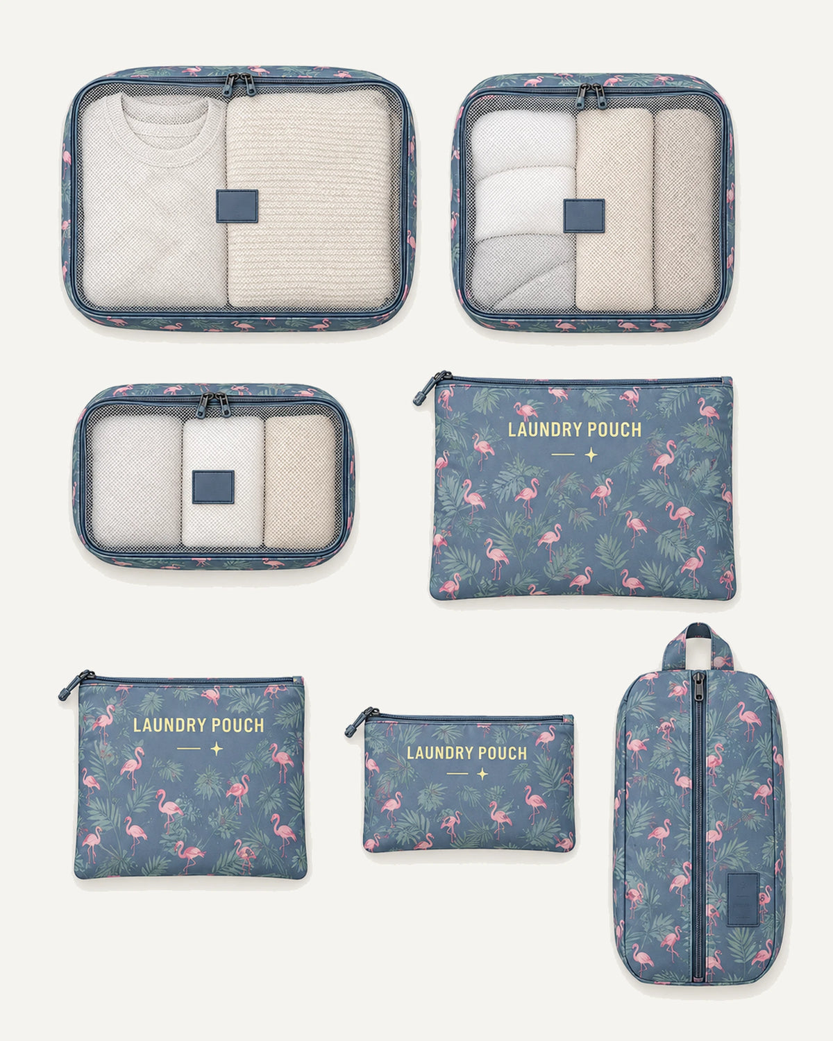 CARRYON X PackEase Reise-Organizer-Set in Taubenblau.